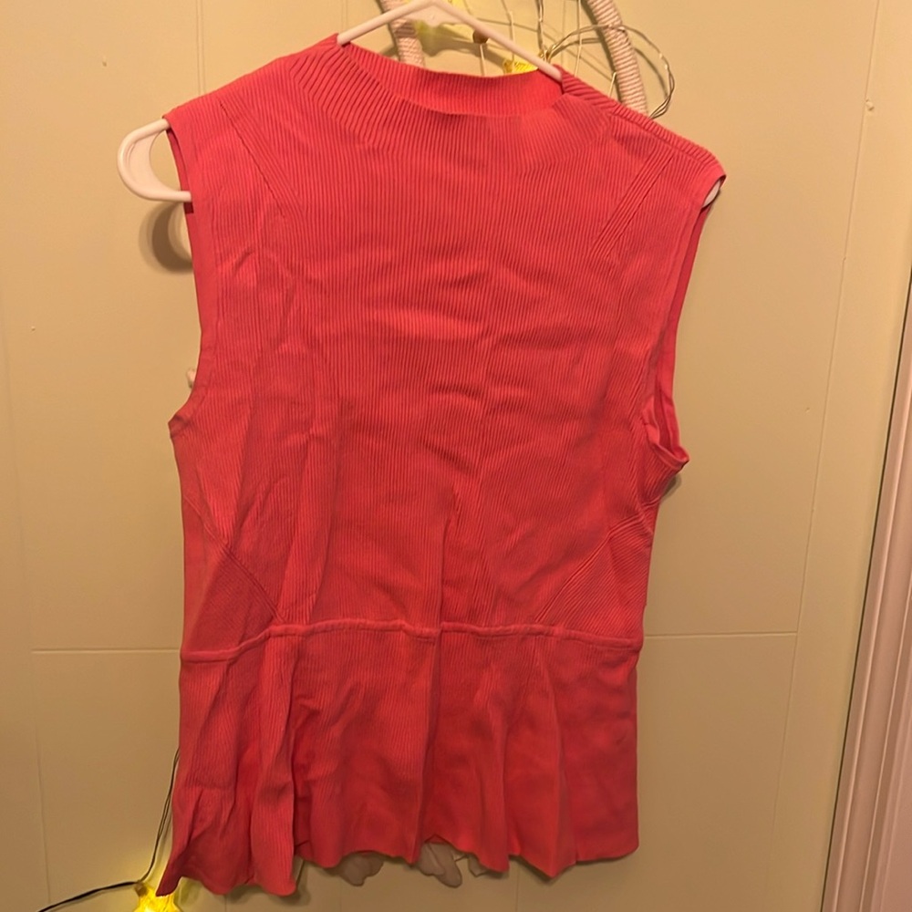 Pink mock neck sleeveless sweater